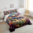thumbnail image 3 of Manfei 3D Magic Unicorn Queen Comforter Set,Colorful Butterflies Bedding Sets,Dreamy Angel Wings Bedding Comforter Set For Girl,Microfiber Bedroom Decor Reversible,3 Pieces, 3 of 8