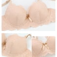 thumbnail image 5 of Feancey Plus Size Lace Underwire Bras for Women Comfort Everyday Brassiere Adjustable Straps Push Up Bra Anti-Sagging Supportive Bras Beige 70B, 5 of 10