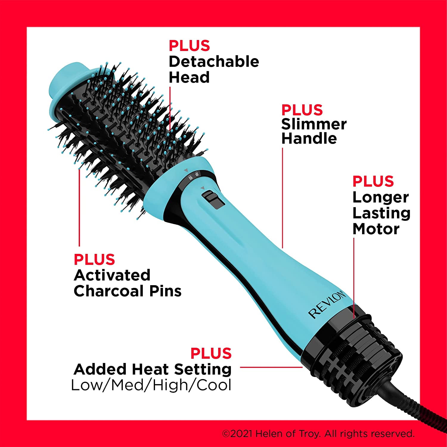 Revlon One Step Volumizer PLUS 2.0 Hair Dryer and Hot Air Brush , Dry and Style , Exclusive (Mint) 2.0 PLUS MINT