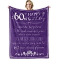 thumbnail image 1 of LHSHID Happy 60th Birthday Decorations Blanket Flannel Soft and Comfortable Anti static Bed Sofa Blanket 60x80in, 1 of 6