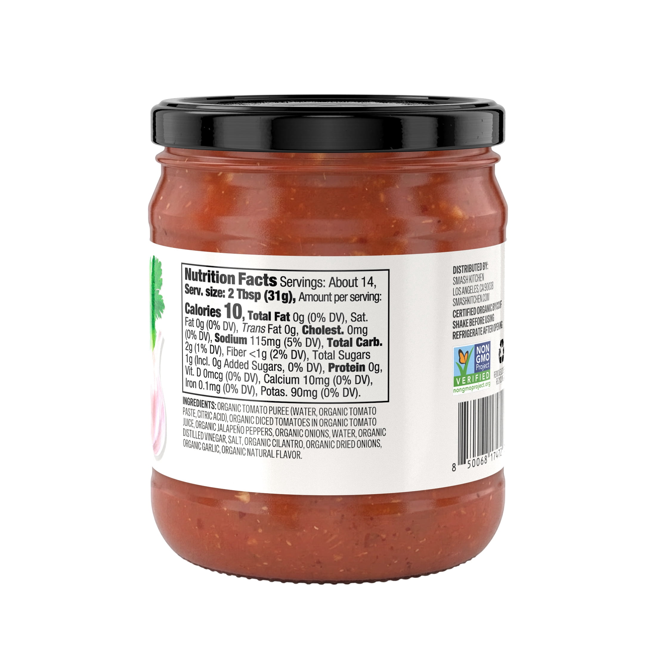 (2 pack) Smash Kitchen Organic Mild Restaurant Style Salsa Dip, 15.5 oz