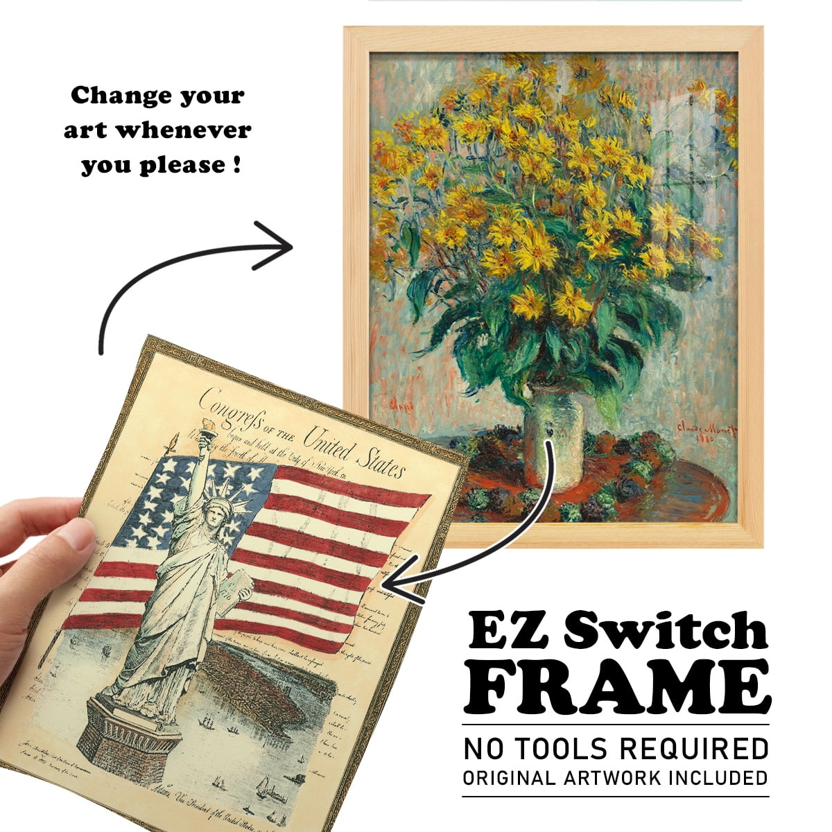 USE D # Proud To Be An American I -Framed Print w/glass-Natural Wood