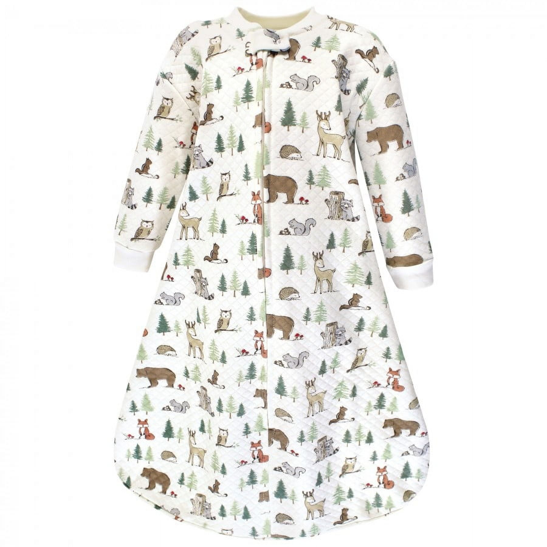Hudson Baby Infant Boy Premium Quilted Long Sleeve Sleeping Bag and Wearable Blanket, Forest Animals, 0-6 Months