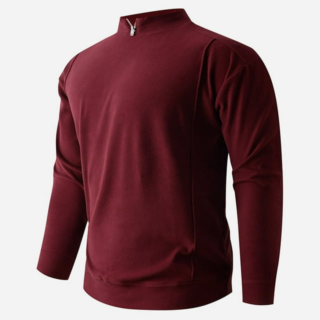 pstuiky camisetas de manga larga para hombre, Suéter de punto cálido de color sólido de moda informal para hombre, manga larga, top redondo top de hombre s