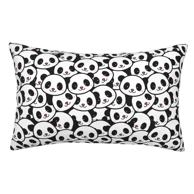 Fotbe Cute Panda Funda de Almohada Decorativa Estilo Occidental, Lujo en Algodón, Fundas para Almohadas King, Cojín Estampado para Decoración del Hogar-20"x30"