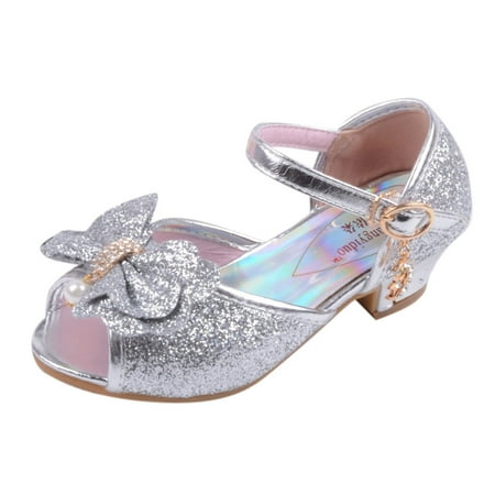 

Infant Kids Baby Girls Pearl Crystal Bling Bowknot Single Princess Shoes Sandals Fragarn