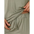 thumbnail image 5 of DARING DIVA Women's 2 Pcs Modal Pajama Loungewear Set Long Pants Sweatsuit Grey Green XS, 5 of 7