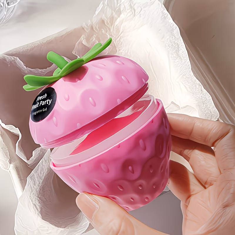 thumbnail image 3 of Powmok Strawberry Shape Solid Air Freshener (2PCS), Sweet Scent Gel Fragrance for Home, Bathroom & Bedroom, Decorative Odor Eliminator, 3 of 11