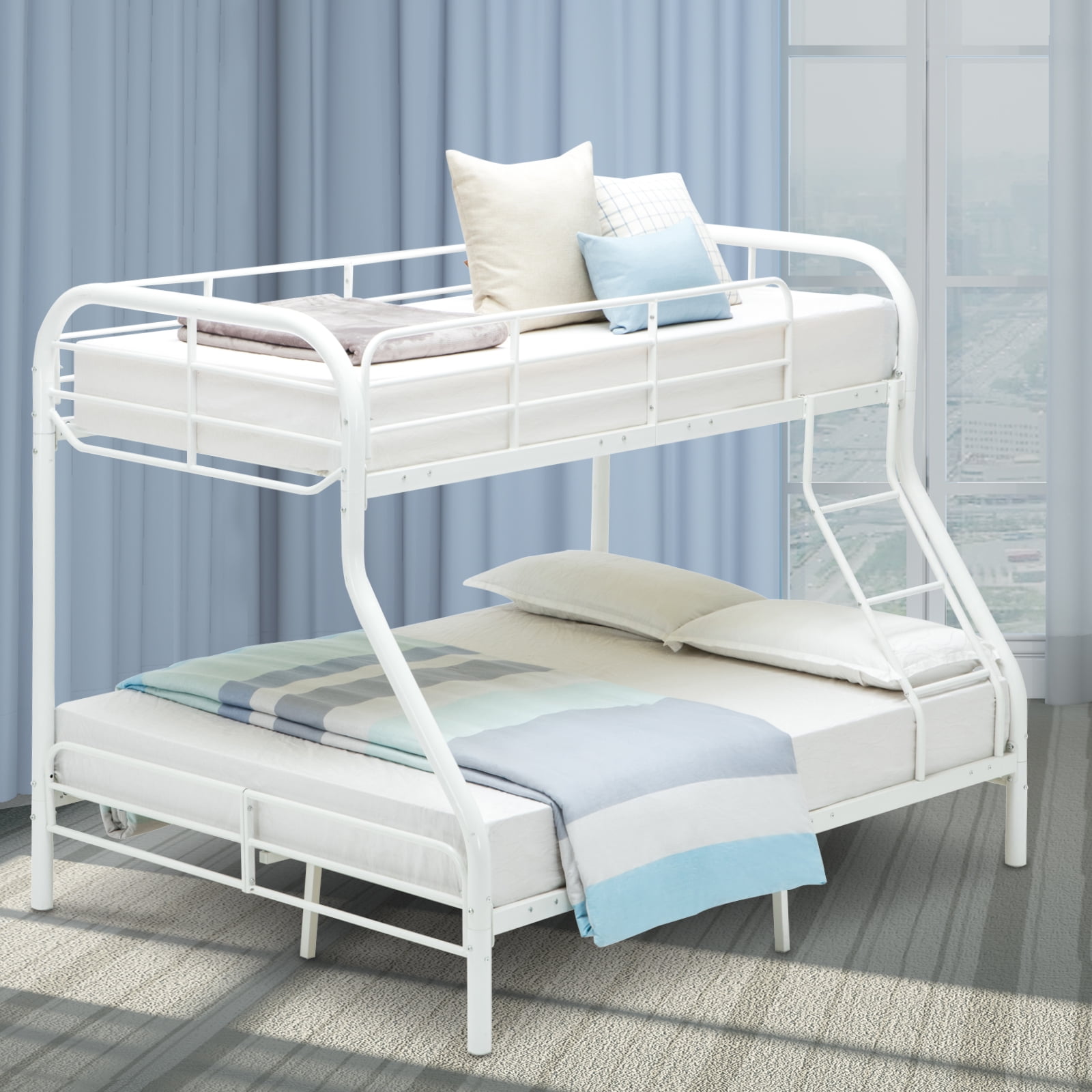 Mecor Twin over Full Metal Bunk Beds w/Ladder Multiple Colors - Walmart