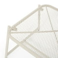thumbnail image 5 of Modern Iron White Mesh Top Outdoor Side Table with Sled Base T-Frame Design for Backyard Patio Comfort & Durability, 5 of 6