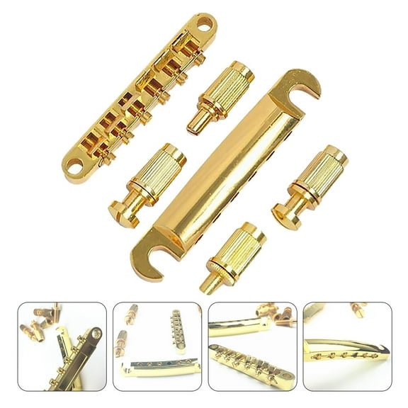 Worgeous Golden Zinc Alloy Guitar Bridge for Electric Guitars Easy Install 6 String Replacement