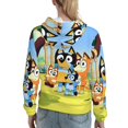 thumbnail image 7 of Masiiu Bluey Print Women's Casual Pocket Hoodies Long Sleeve Fashion Drawstring Pullover Tops-Small, 7 of 7