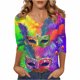 thumbnail image 3 of TaTaai Women's Fashion Christmas Printed Loose Casual V Neck With Three Quarter Sleeves And 3/4 Sleeves T-shirt Pullover Top Gift, 3 of 5