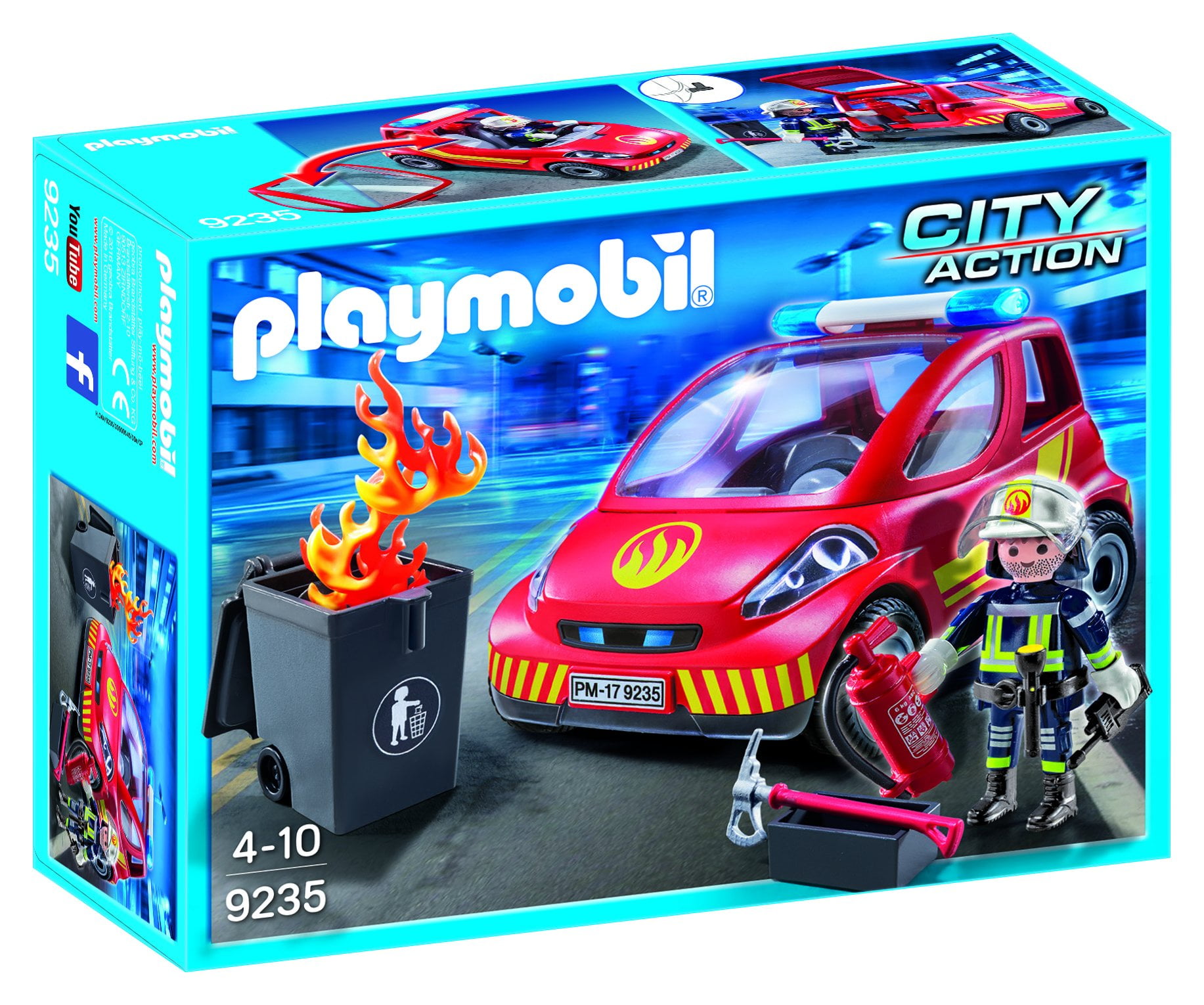 playmobil fire chief car