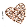 thumbnail image 2 of Handwoven Rattan Heart Ornament Set Natural Fiber Hanging Decor Pieces For Wall Indoor Tabletop Display Home Farmhouse Decoration, 2 of 6