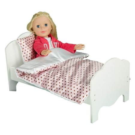 Olivia's Little World - Princess Bedding (Polka Dots) Wooden 18 inch Doll Furniture