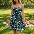 thumbnail image 5 of Summer Dresses for Women Sleeveless Knee Length Cute Fit Sundresses Casual Classy Sundress Loose Elegant Beach Beach Cover Ups Tube Top Dresses Light Blue L, 5 of 8