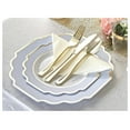 thumbnail image 2 of 320 Piece set (40 Guests)-Heavyweight Wedding Party Disposable Plastic Plate Set - 40 x 10.5'' + 40 x 8'' + Silverware + Cups + Napkins ( in White & Blue & ), 2 of 9