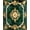 Green Gold, Pattern 1, variant on Design&I 8'x10' Washable Area Rug Extra Large Skid-Resistant Low Profile Round Vintage Veined Ornate Scroll Swirl Abstract Center Minimalist for Living Room, Family