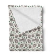 thumbnail image 2 of Animal Soft Flannel Fleece Throw Blanket, Continuous Funny and Baby Wombats with Leafy Plants, Cozy Plush for Indoor and Outdoor Use, 50" x 60", Ivory Tan, by Ambesonne, 2 of 5