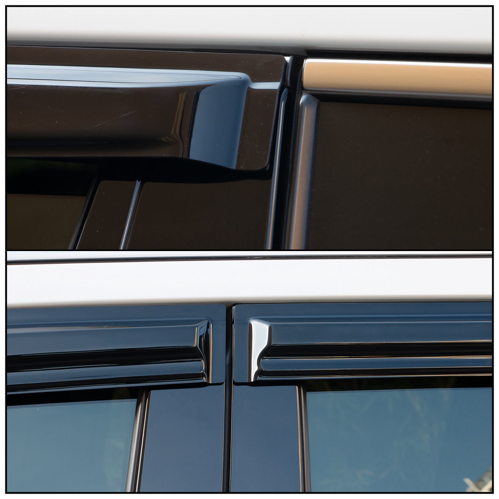IKON MOTORSPORTS, Window Visor Compatible With 2014-2019 Toyota Highlander Vent Sun Shade Rain Guards Side Window Deflectors