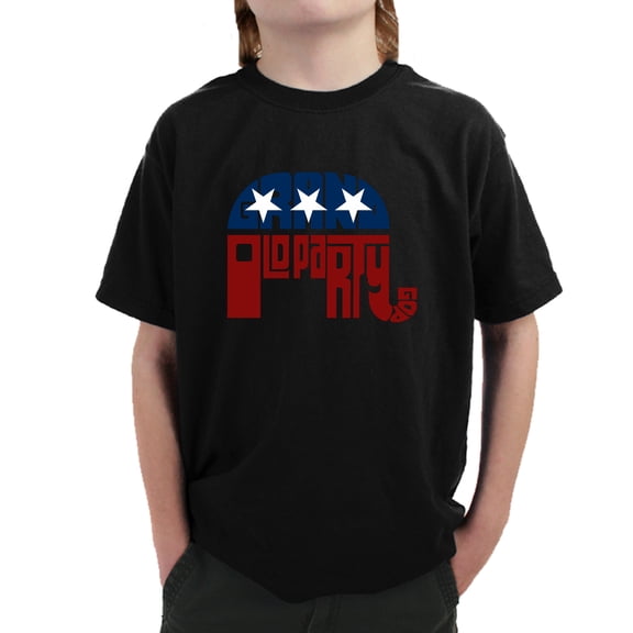 LA Pop Art Boy's Word Art T-shirt - REPUBLICAN - GRAND OLD PARTY
