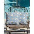 thumbnail image 3 of Outdoor Pillows Waterproof, Blue Spring Floral Bedding Throw Pillows with Insert for Couch Sofa Bed, Daisy Flowers Elegant Farmhouse Art 16x16 Inch Pillowcases Decorative Patio Pillow Set of 2, 3 of 7