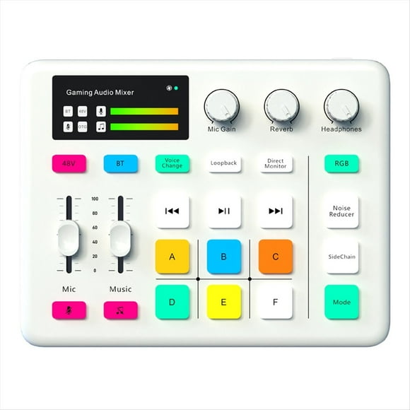 Mezclador de Audio G1, Sintonizador, Ordenador para Juegos, Tarjeta de Sonido, Iluminación RGB, Ordenador, Teléfono Móvil, Transmisión en , Grabación, Universal B