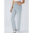 thumbnail image 5 of Straight Leg Jeans for Women Stretchy Pull on Sweatpant Jean Trendy Tummy Control High Waisted Denim Pants XXL, 5 of 7
