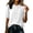 White, variant on Linen Tops for Women Round Neck Shirt 2026 Half Sleeve Top Double Button Lightweight Breathable Comfy Soft Loose Fit Casual Daily Tops by Yigetop Green L