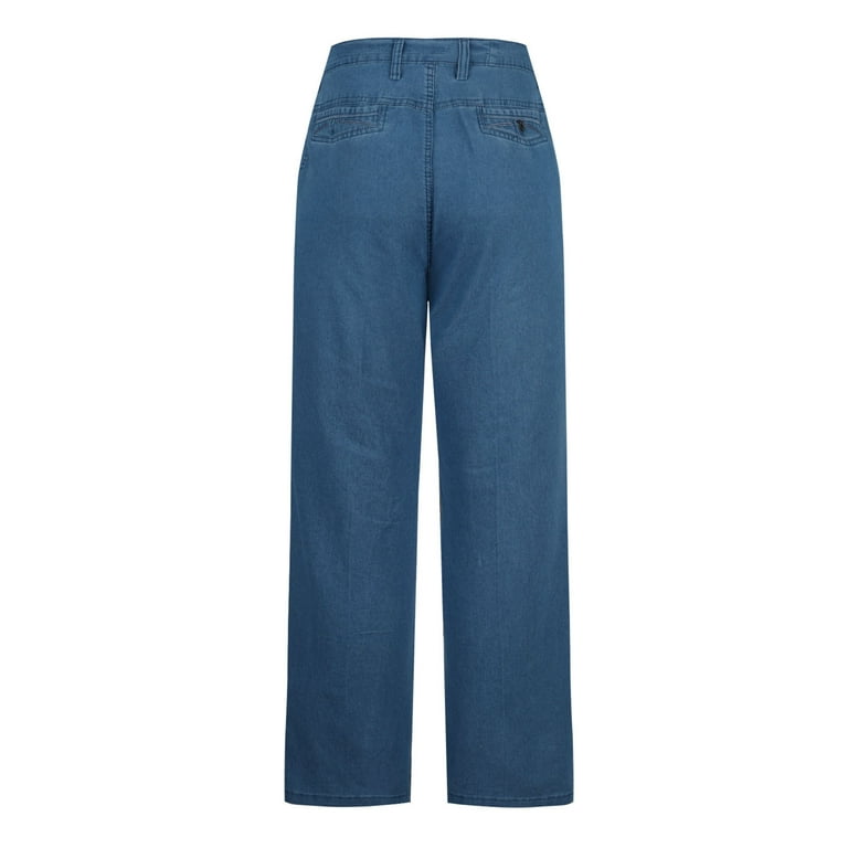 Bvodoz Mens Dress Pants Relaxed Fit Formal Wedding Jeans Pants Stretch Casual Fashion Work Denim Pant High Waisted Comfort, Men's, Size: XL, Black