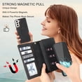 thumbnail image 2 of for Samsung Galaxy S21 5G Wallet Case, Detachable PU Leather Magnetic Flip Phone Case Wallet with Card Holder Wrist Strap Zipper Wallet for Women/Men, S21 5G Phone Case 6.2inch(Blcak), 2 of 8