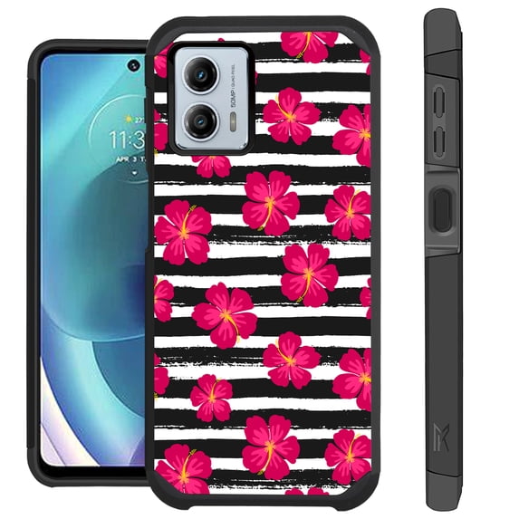 Compatible with Motorola Moto G 5G (2023); Hybrid Fusion Guard Phone Case Cover (Flower Stripe)