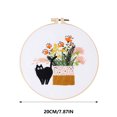 thumbnail image 3 of Handmade Embroidery Set Holiday Cat Handmade Embroidery Diy Material Package Flower Cactus Green, 3 of 7