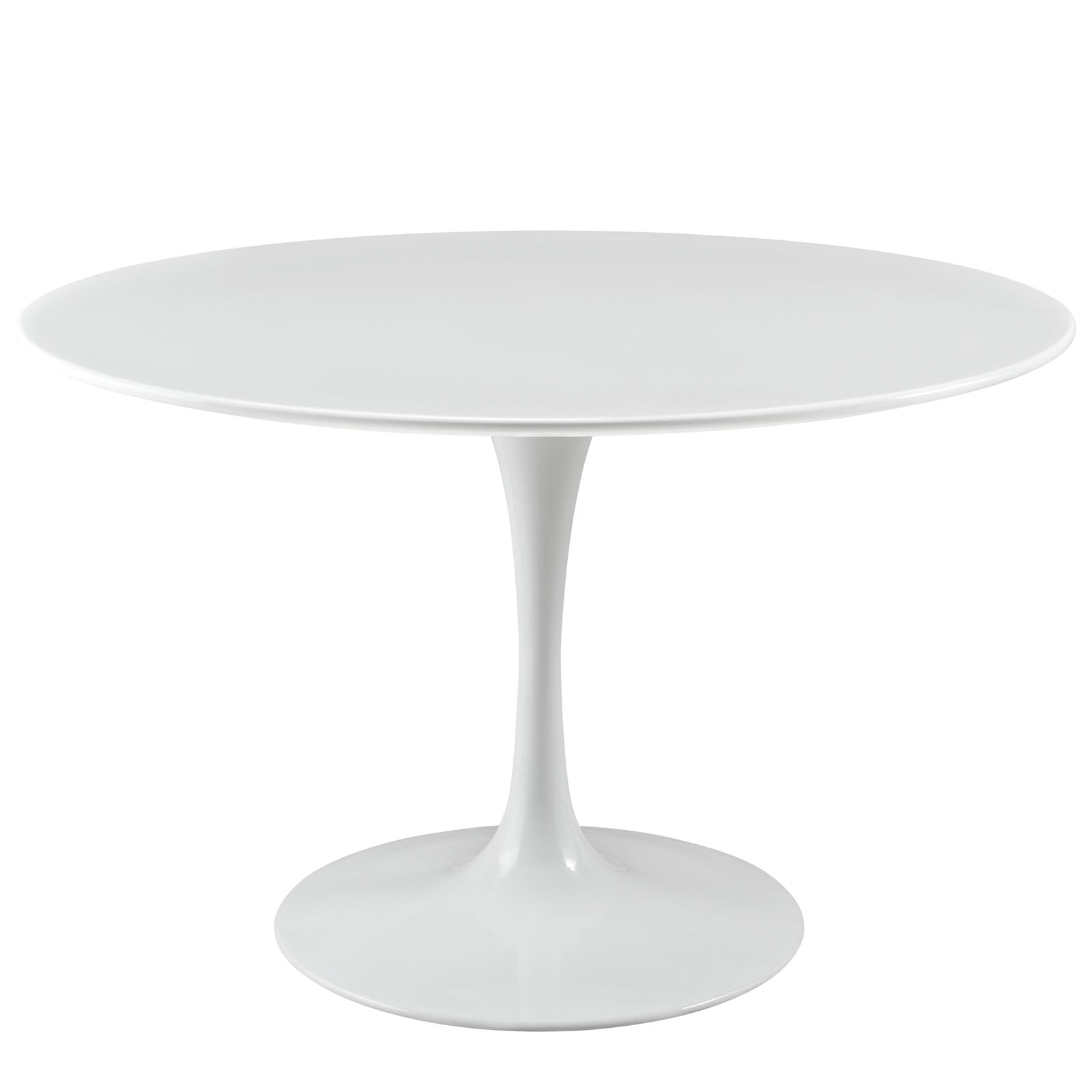 Modway Lippa 47" Round Modern Wood Top Dining Table in White
