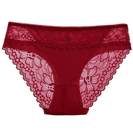 XIEULQP Women Panties Underwear for Women Shorts Womens Underwear Lightweight Soft Lace High Waist Boxer Shorts for Women Red M