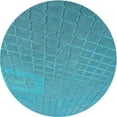 thumbnail image 1 of Ahgly Company Indoor Round Patterned Bright Turquoise Blue Area Rugs, 4' Round, 1 of 1