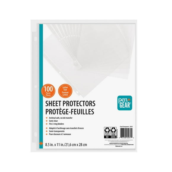 PEN+GEAR STANDARD SHEET PROTECTORS 100 Count, PG STANDARD SHEET PROTECTORS 100