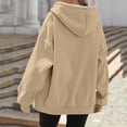 thumbnail image 4 of Enjoytime Womens Zip Up Hoodies Solid Color Long Sleeve Hooded Jacket 2026 Fall Winter Fleece Trendy Casual Sweatshirt, 4 of 7