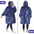 thumbnail image 4 of Catalonia Oversized Hoodie Blanket with Zipper, Wearable Sherpa Sweatshirt Pullover, Soft Warm Comfortable Jacket for Adults Men Women, Navy Astrology, 4 of 7