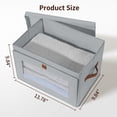 thumbnail image 4 of 4 Pack Light Gray Closet Storage Bins Front Opening Storage Bin Collapsible Fabric Organizer with Clear Window Dual Handles Closet Clothes Blanket Book Storage Box for Home DIMJ, 4 of 13