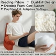 thumbnail image 6 of Reading Pillow for Bed with High Arm Rests,Back Support Pillow for Sitting Up in Bed with Shredded Memory Foam for Reading, TV, Gaming or Relaxing on Floor（Bright Orange, Small）, 6 of 6