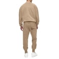 thumbnail image 3 of Nokdvo Sweat Suits for Men Long Sleeve Crewneck Suits Stretchy Solid Color Tracksuits with Pockets Casual Jogger Trendy Relaxed Fit Athletic Tops and Pants Sweatsuits,Khaki L, 3 of 4