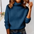 thumbnail image 2 of Chuancc Women's Crew Neck Sweatshirt,Womens Clothing Classic Crew Neck Pullover Tops To Wear With Skirts Long Sleeve Going Out Tops Autumn Knit Pullover Tops D-Navy L, 2 of 9