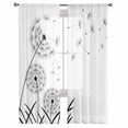 thumbnail image 2 of Sheer Curtains 108 Inches Long, Modern Elegant Pastoral Flowers Black Light Filtering Window Curtains for Living Room, Spring Floral Rod Pocket Voile Sheer Curtain Drapes, 52"W x 108"L, 2 Panels, 2 of 9