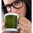 thumbnail image 2 of 3drose, Renaissance Inspired Oval Design in Green, 11oz Two-tone Green Mug, 2 of 6