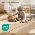 thumbnail image 4 of ODIKA 9'x12' Tan Beige Abstract Flowing Waves Handwoven Washable Area Rug Contemporary Swirl Motifs with Scattered Circle Non-Shedding, Easy Care for Master Suite, California King, Under Bed, 4 of 7