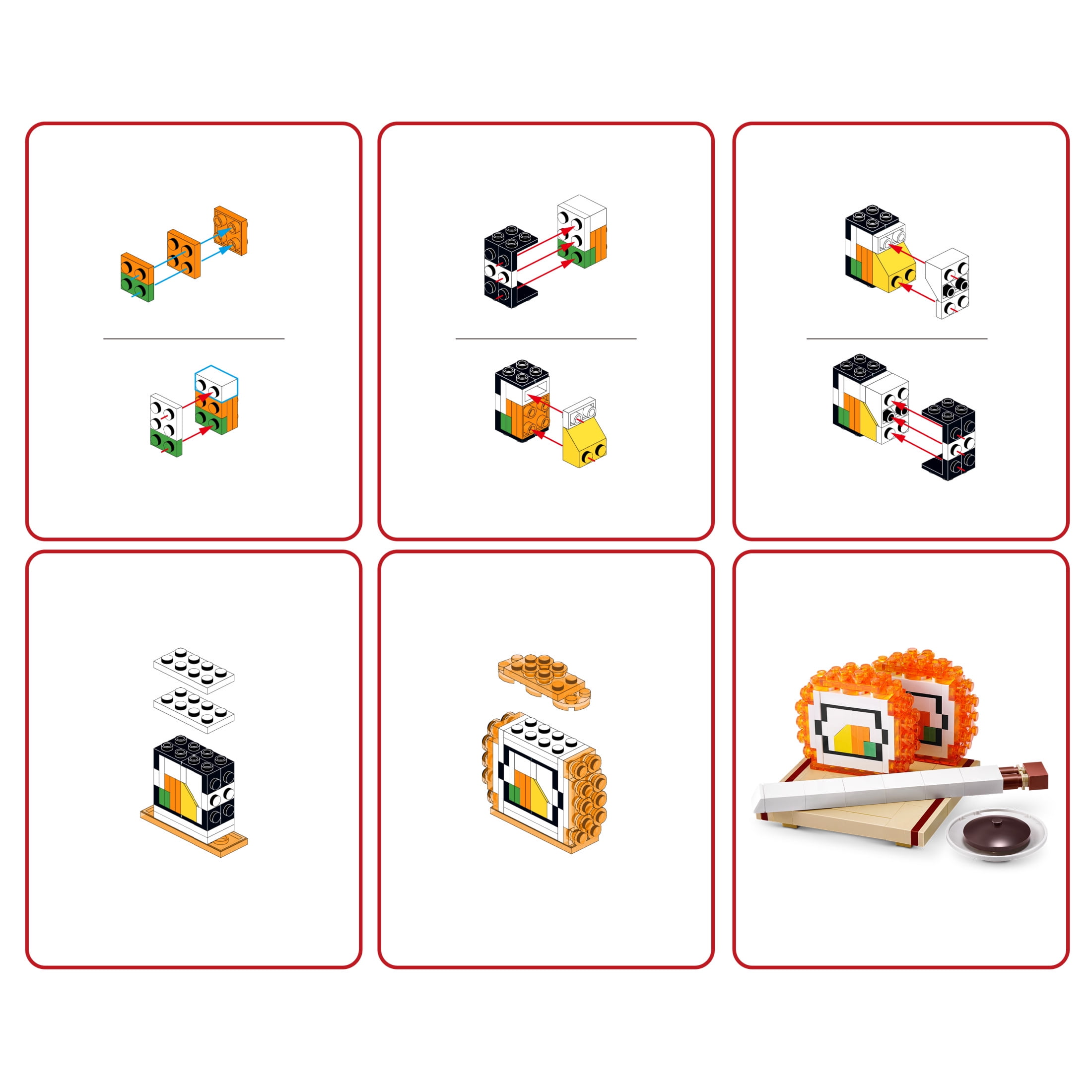 Max Build More Premium Building Bricks Sushi Collection (California Roll) and Gag Toy by ZURU