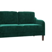 DHP Marbella 3-Seater Sofa Couch, Living Room Furniture, Green Velvet