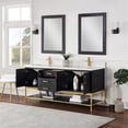 thumbnail image 5 of Wildy 72" Double Bathroom Vanity Set in Black Oak with Grain White Composite Stone Countertop with Mirror, 5 of 8
